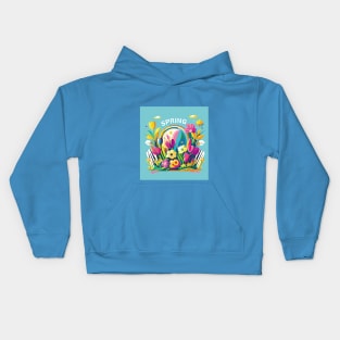 Enchanting Spring Blossoms: Floral Beauty and Graceful Butterflies Art Print Kids Hoodie